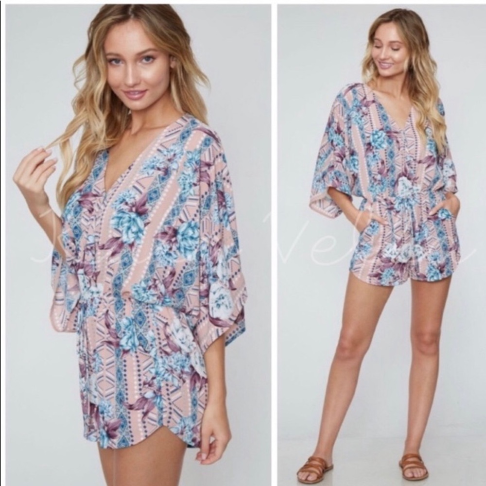 Mauve floral romper